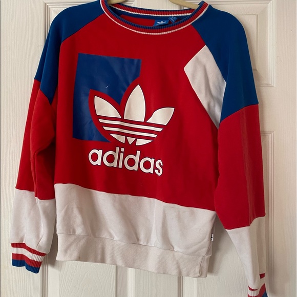 ADIDAS ORIGINALS Red White & Blue Sweatshirt - Picture 1 of 3